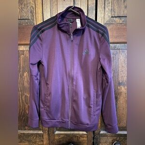 Adidas Women’s Track Jacket - Plum w/ black stripes